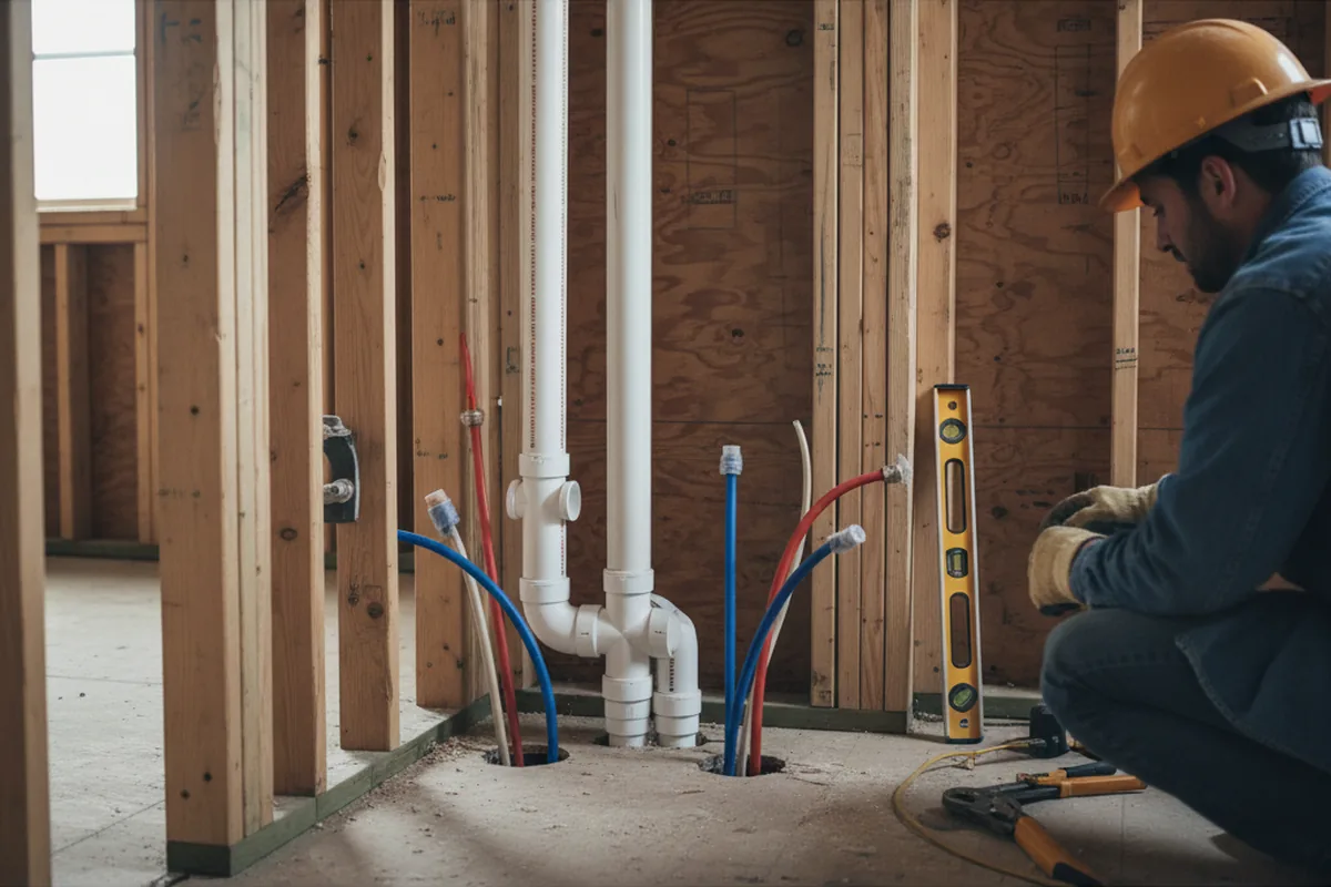 Drain and supply rough-in during Leak Detection in Star City