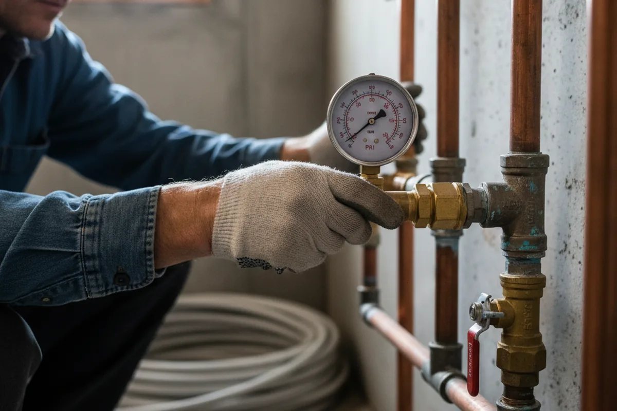 Pressure testing a repaired line during Water Line Repair in Star City